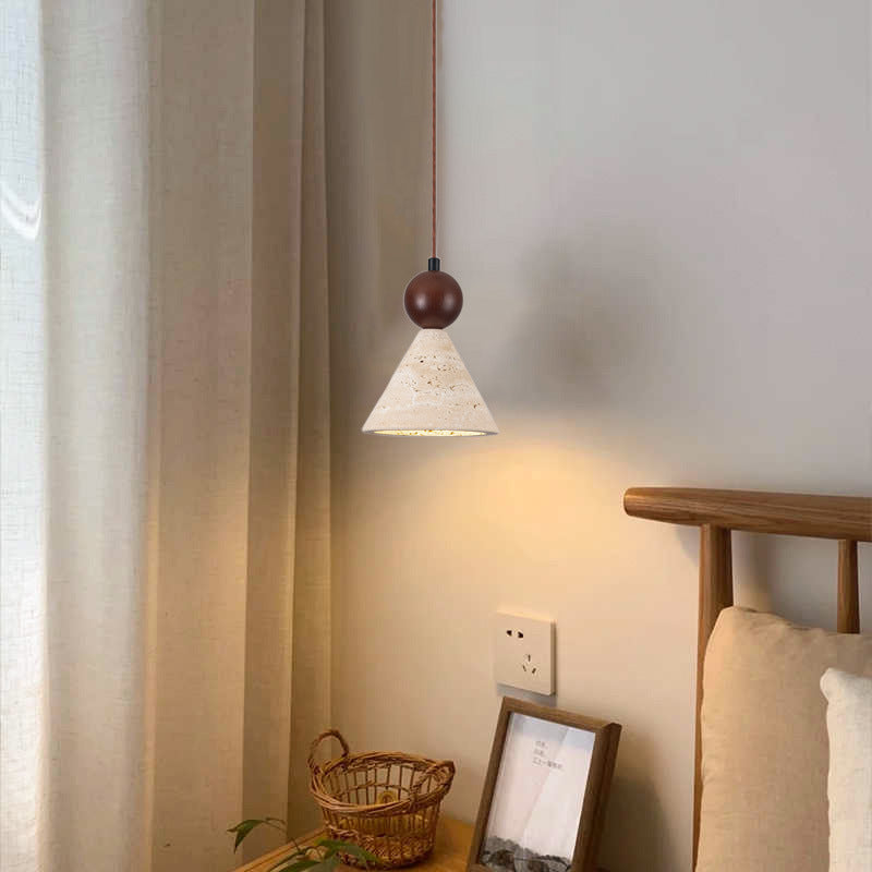 Lampe à pendentif rétro médiévale en travertin créatif