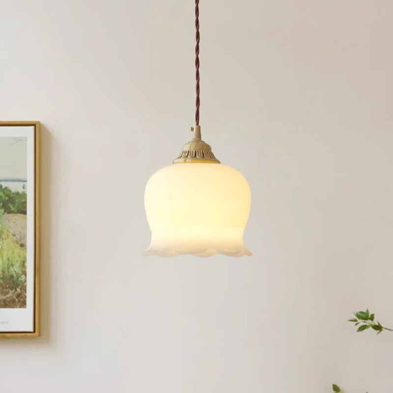 Maison Charm French Cream Glass Pendant Light