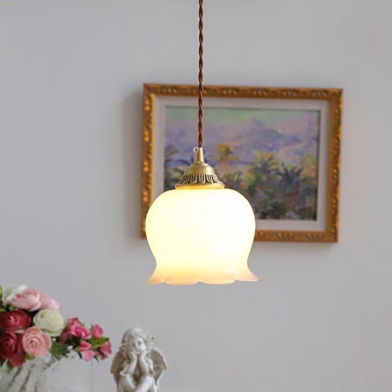 Maison Charm French Cream Glass Pendant Light