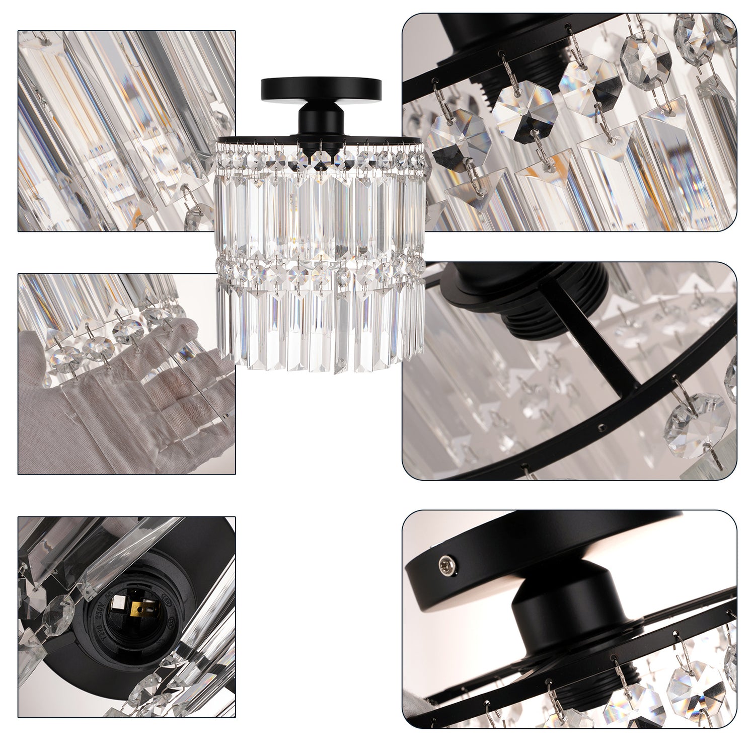 Crystal Retro Ceiling Lamp