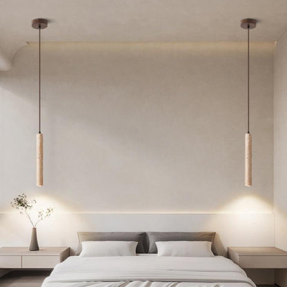 Lampada da soffitto minimalista a lunga linea in travertino