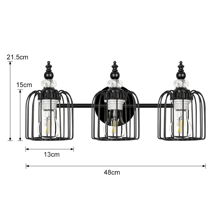 Modern Garlic Bead Three-Head Iron Lampshade Wall Lamp