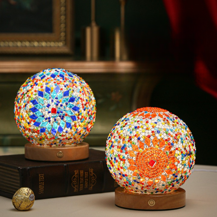 Bohemian Mosaic Glass Decorative Table Lamp