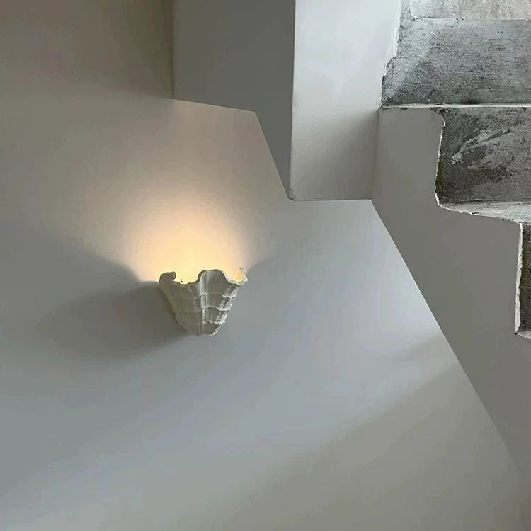 Coquille Sculptural Plaster Shell Wall Light