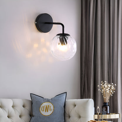 Modern Retro Rippled Glass Sphere Wall Lamp