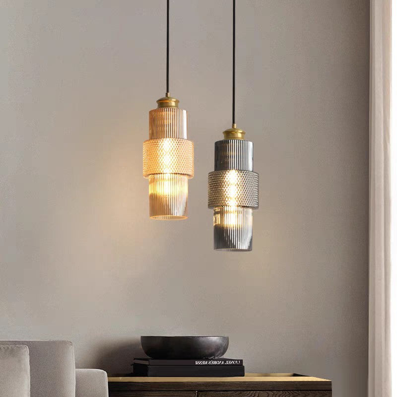 Luminara Modern Copper Glass Minimalist Pendant Light