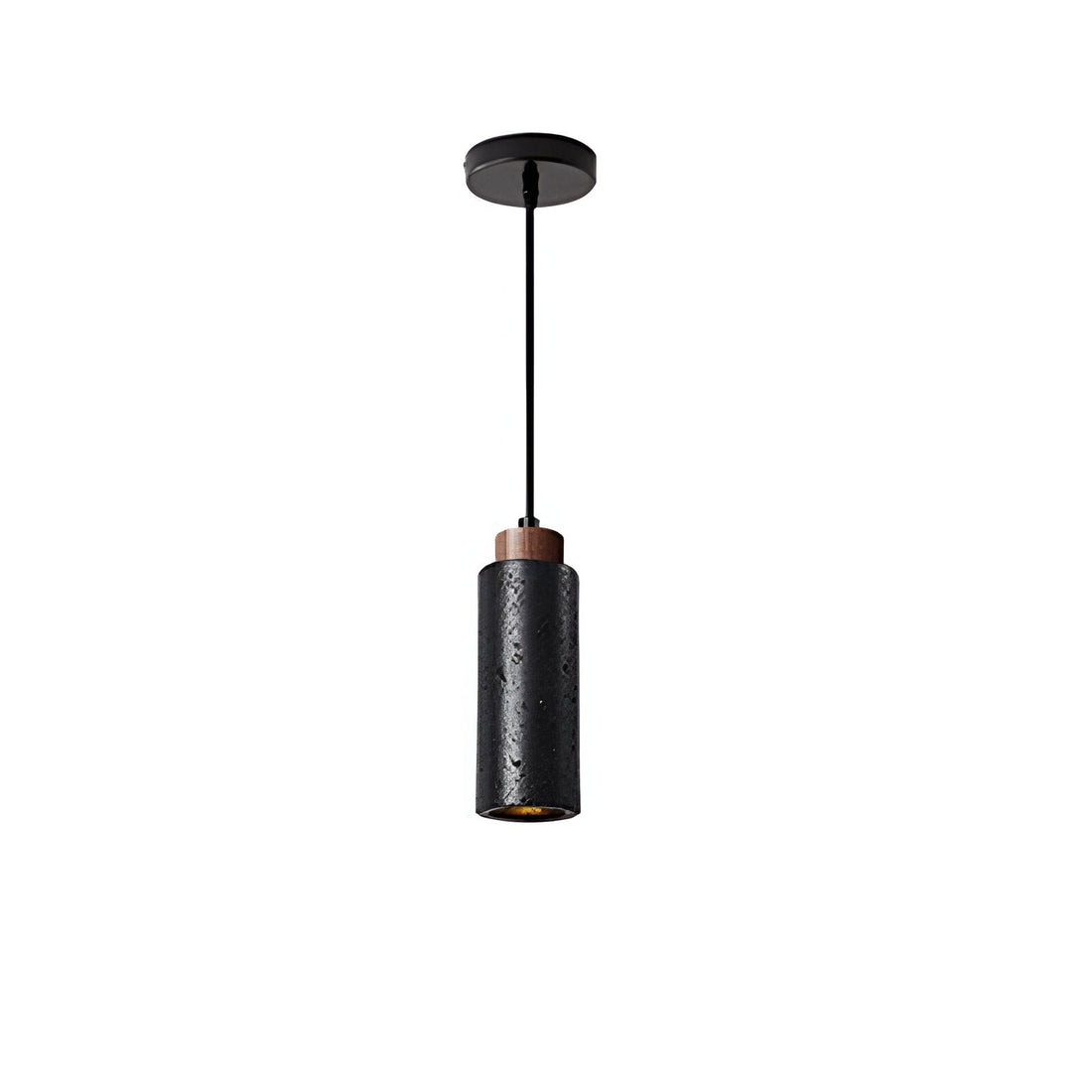 Original Medieval Black Travertine Stone Pendant Lamp