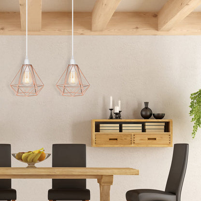 Nordic Diamond-Shaped Metal Pendant Lamp