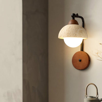 Yellow Travertine Wabi-Sabi Wall Lamp