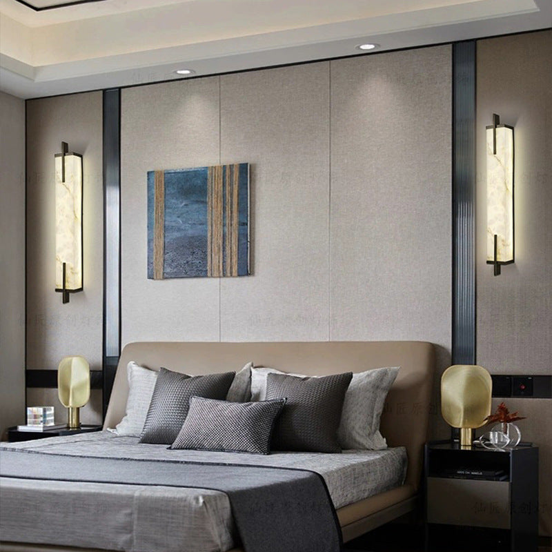 Alabaster Rectangle Calliope Wall Sconce