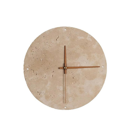 Wabi-Sabi Style Creative Travertine Clock Wall Lamp