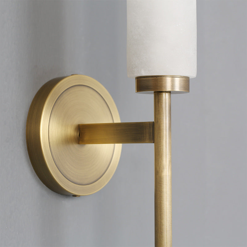 Elysian Grace Sculptural Alabaster Brass Wall Lamp