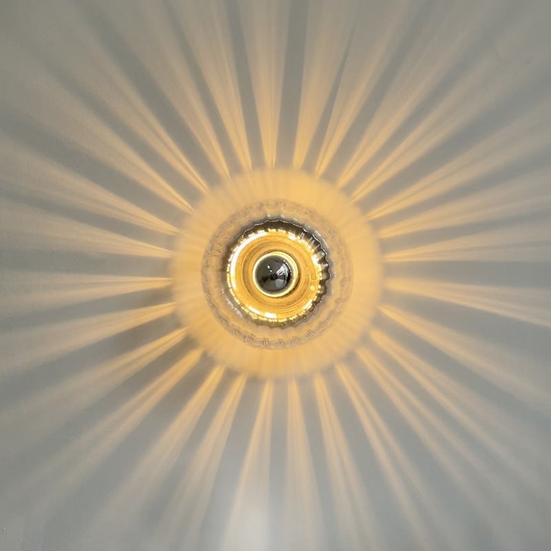 Clara Rays Contemporary Brass Glass Ceiling Light