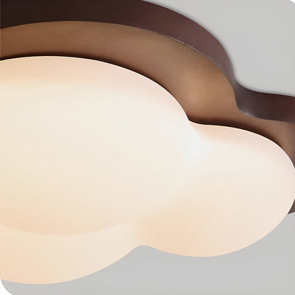 Retro Crème Houten Wolk Droomland Plafondlamp