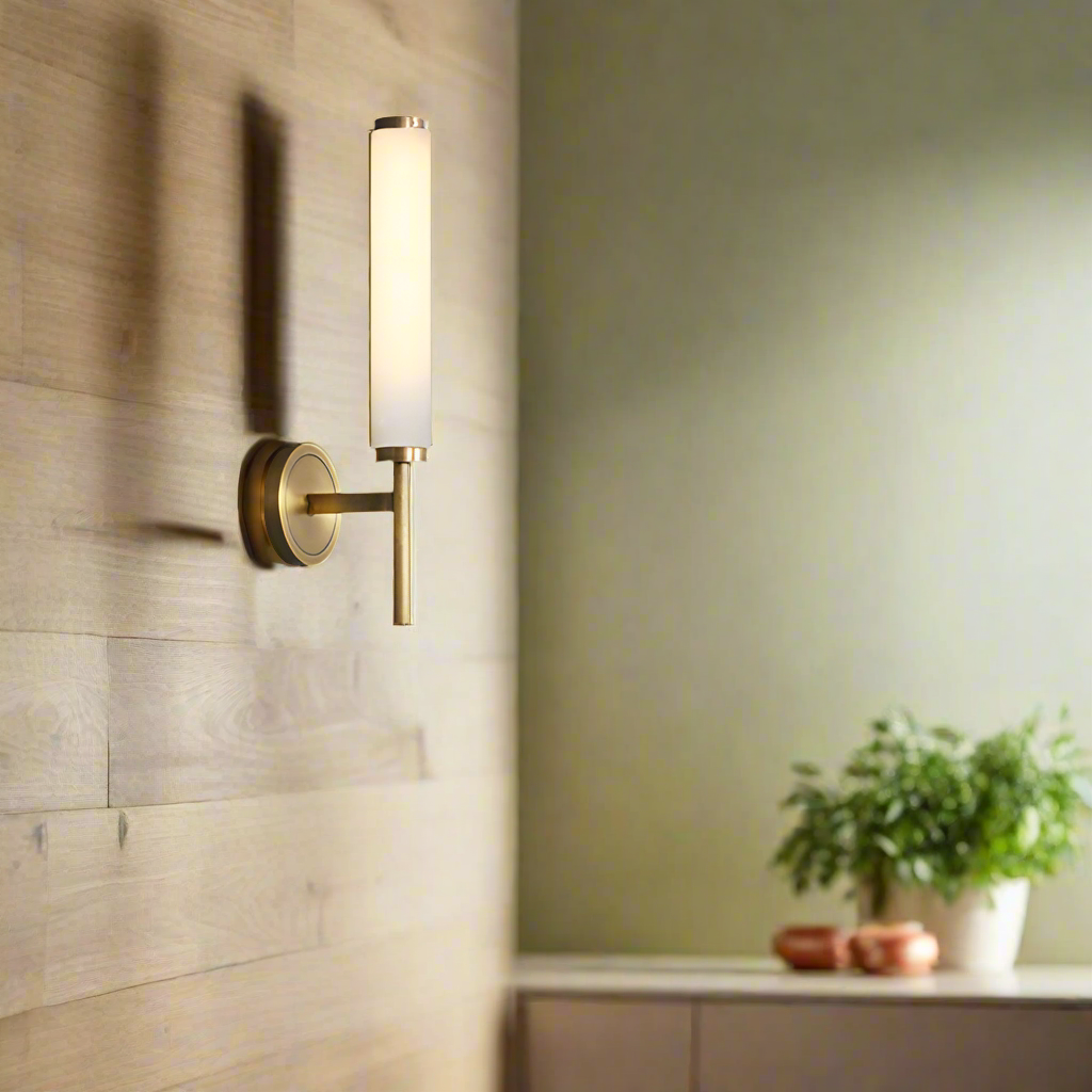 Elysian Grace Sculptural Alabaster Brass Wall Lamp