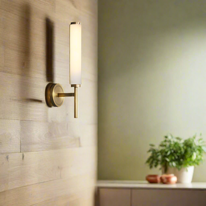 Elysian Grace Sculptural Alabaster Brass Wall Lamp