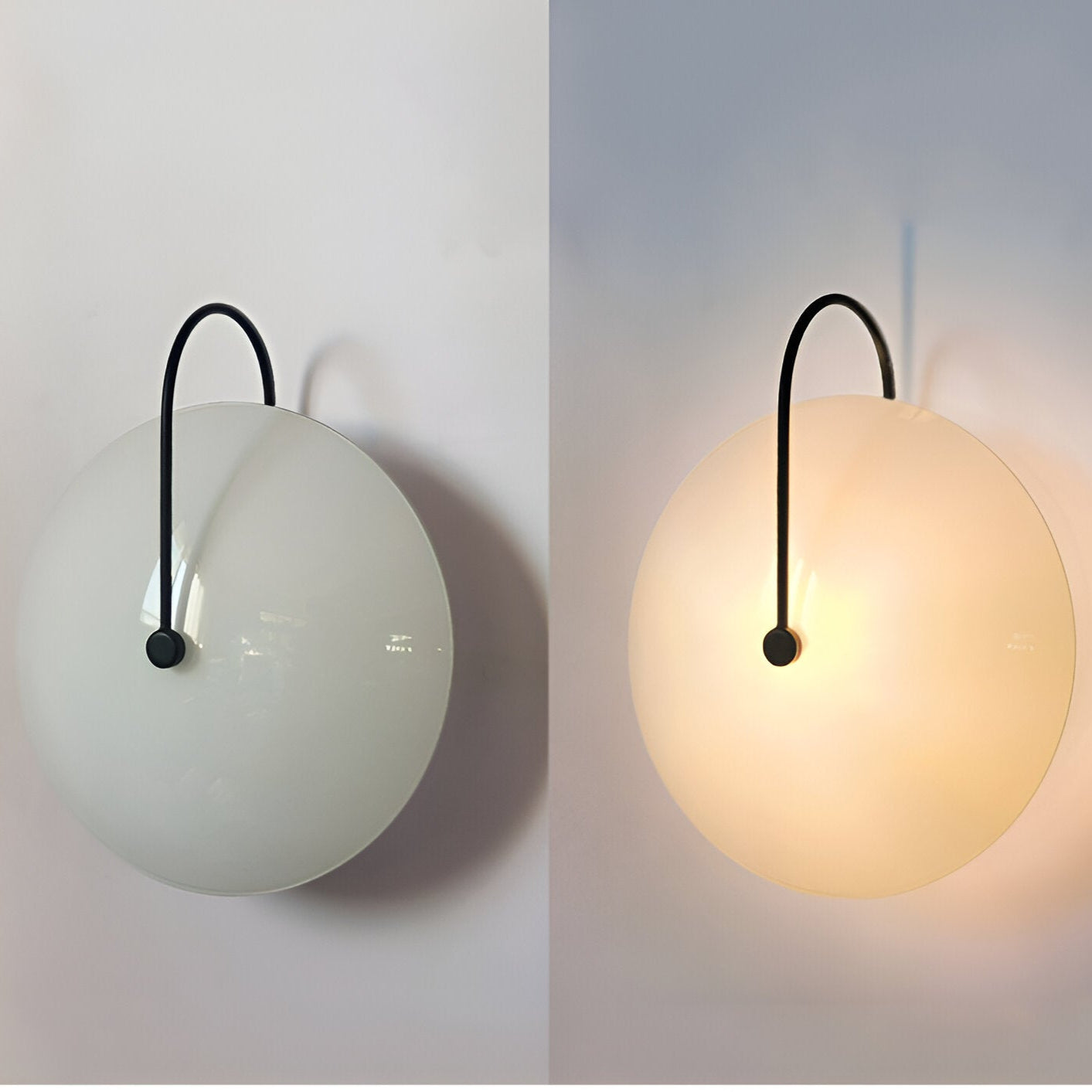 Moderne Nordische Runde Glas Wandlampe