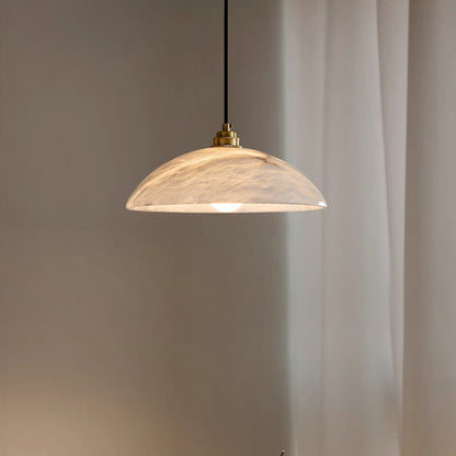 Modern Alabaster Dome Pendant Lamp