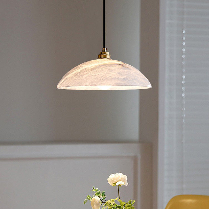 Modern Alabaster Dome Pendant Lamp