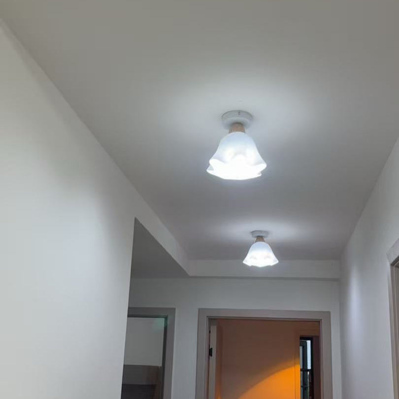 Blossom Glow Mid-Century Ceramic Ceiling Light