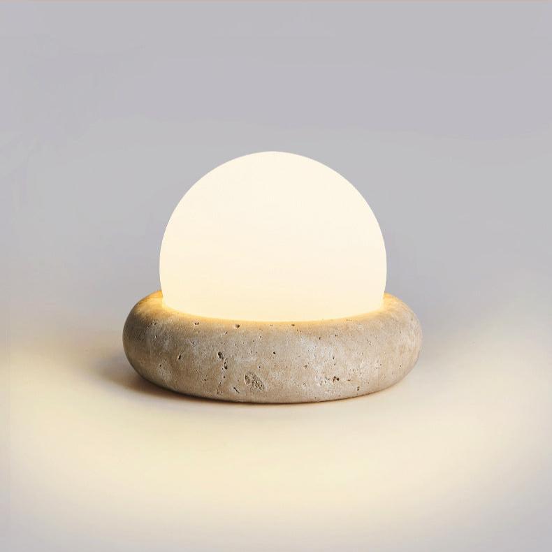 Mini Maga Cream Style Travertine Table Lamp