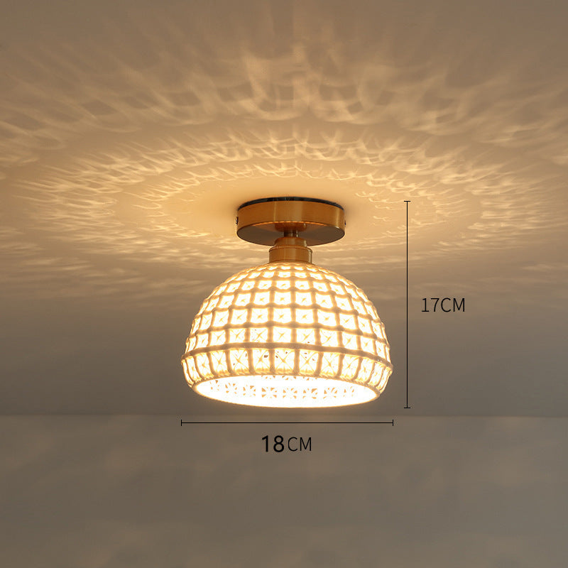 Nordic Brass Ceramic LED Ceiling Lamp