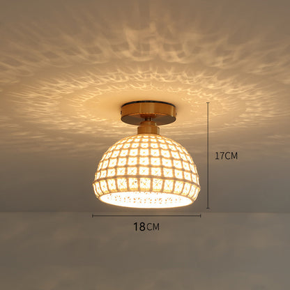 Nordic Brass Ceramic LED Ceiling Lamp