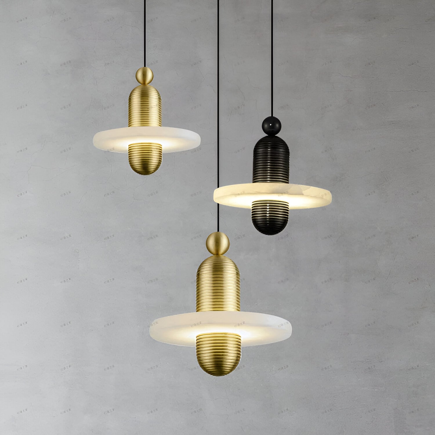 Modern Iron Alabaster Pendant Lamp