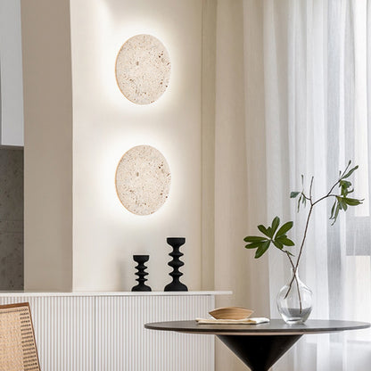 Travertine Stone Round LED Wall Lamp