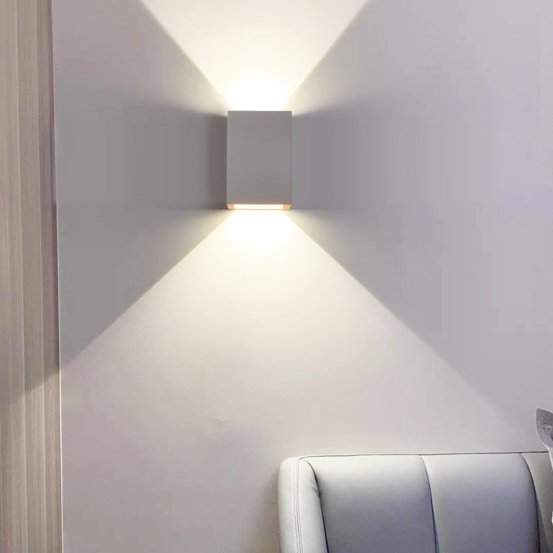 Lume Minimalist Stone Travertine Cube Wall Light