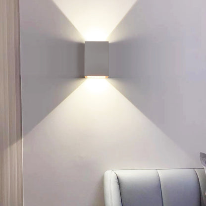 Lume Minimalist Stone Travertine Cube Wall Light