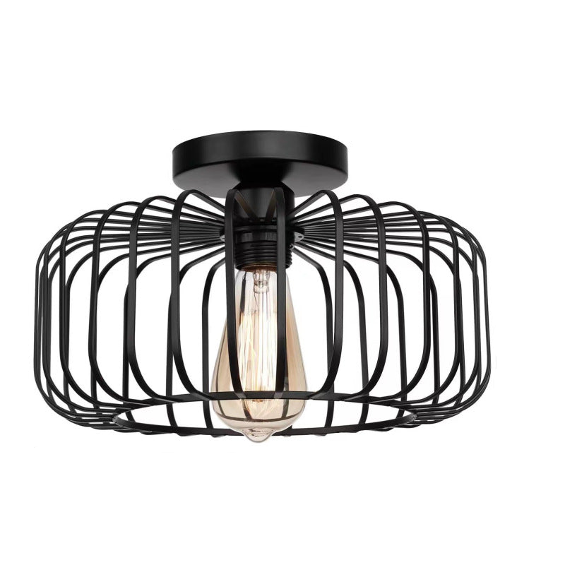 Lampe de plafond en cage à oiseaux industrielle moderne