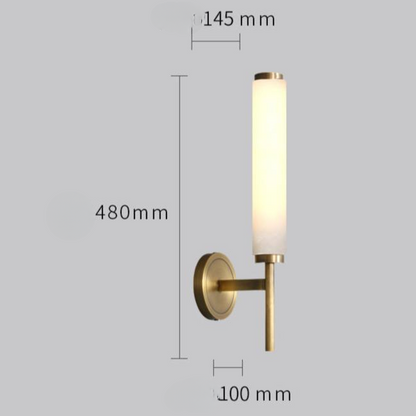 Nordic Brass Marble Tube Wall Lamp