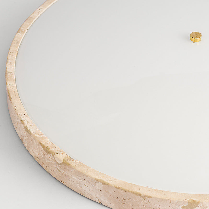 Travertine Round Base Spectrum Cream Ceiling Lamp