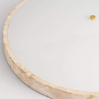 Travertine Round Base Spectrum Cream Ceiling Lamp