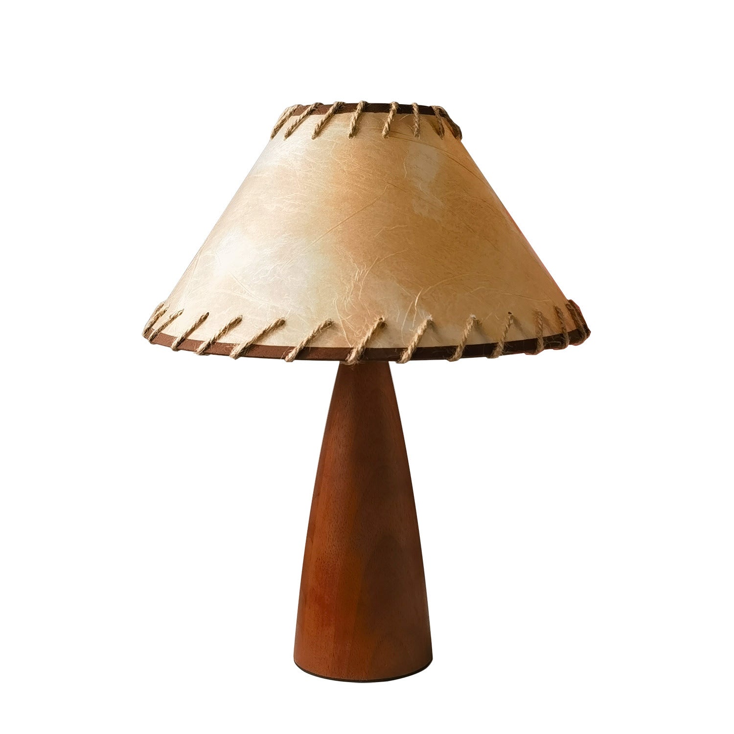 Lampe de table en bois massif rétro original