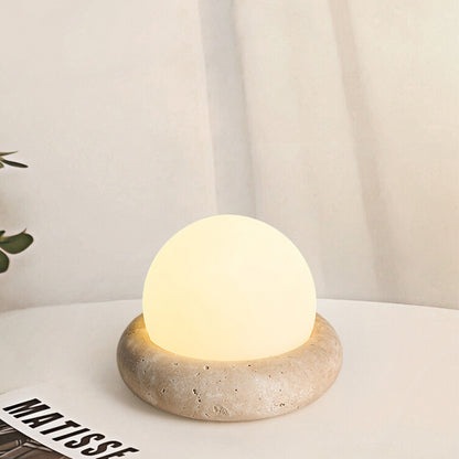 Lampe de table en travertin style crème Mini Maga