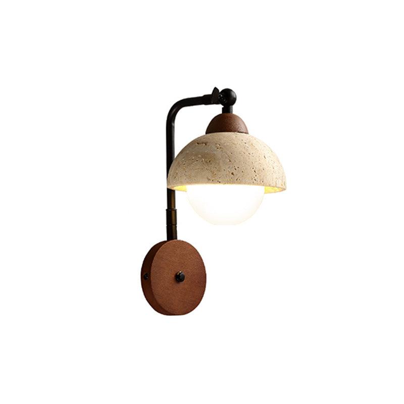 Yellow Travertine Wabi-Sabi Wall Lamp