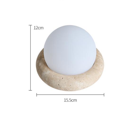 Lampe de table en travertin style crème Mini Maga