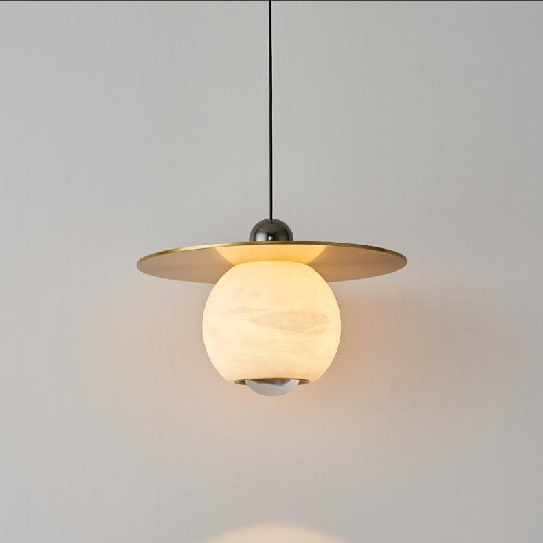 Nordic Aluminum Marble Spherical Shade LED Pendant Light