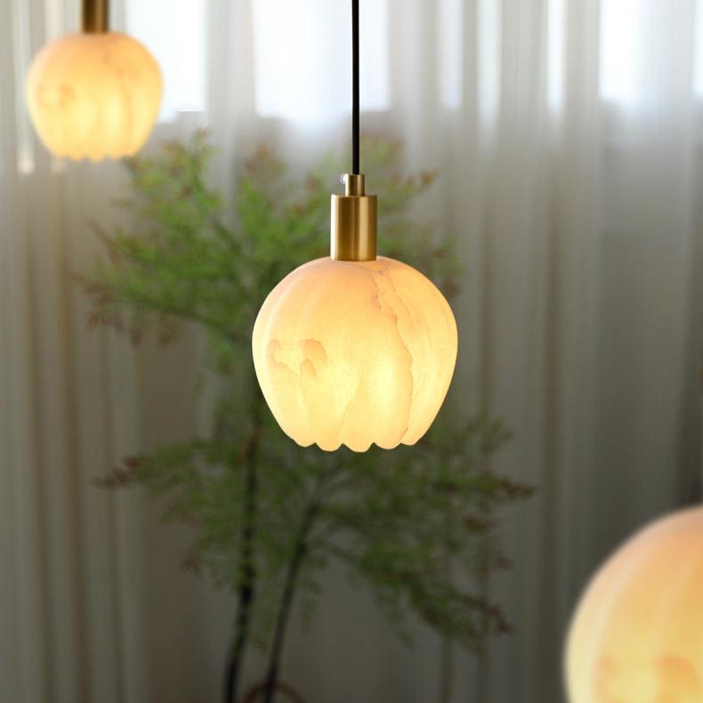 Floral Alabaster Pendant Light