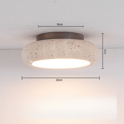 Lampada da soffitto in travertino retro