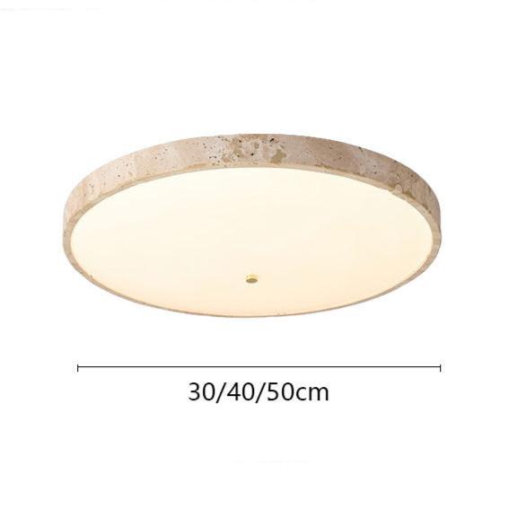 Lampe de plafond ronde en travertin Spectrum Cream