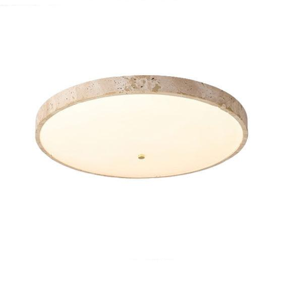 Lampada da soffitto in travertino con base rotonda Spectrum Cream