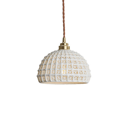 Lampadario LED in ceramica e ottone nordico