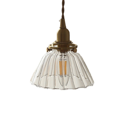 Jasmine Vintage Brass Glass Pendant Light