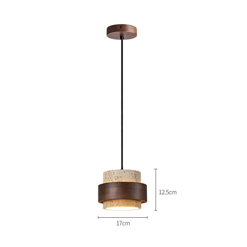 Lampada a sospensione in travertino in stile giapponese retro nordico minimalista