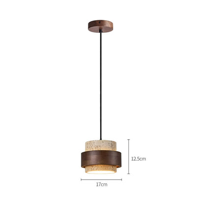 Lampe suspendue rétro nordique minimaliste de style japonais en travertin