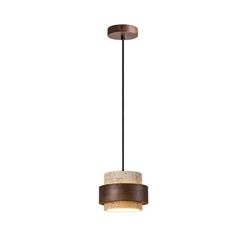 Lampada a sospensione in travertino in stile giapponese retro nordico minimalista