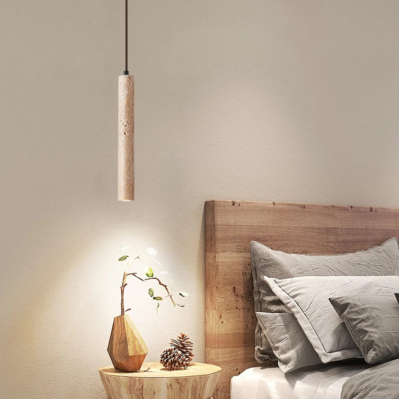 Lampe de plafond longue ligne minimaliste en travertin